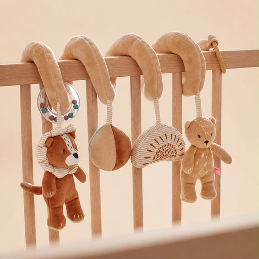 Noukies activiteitenspiraal velours beige voor bed