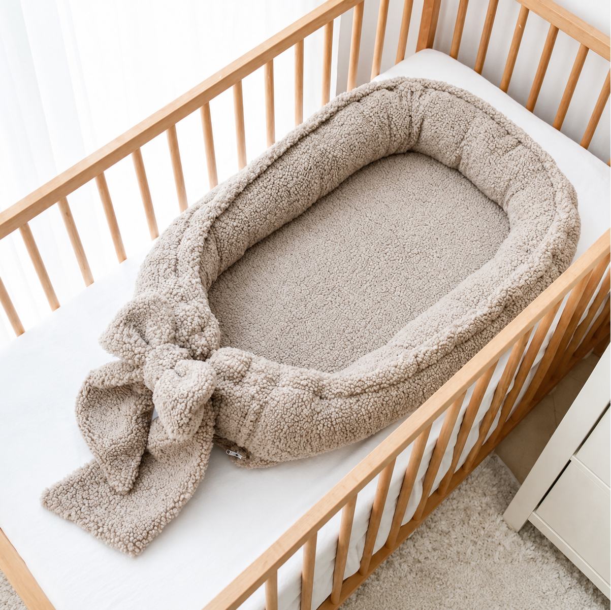 Babynest Met Strik - Taupe