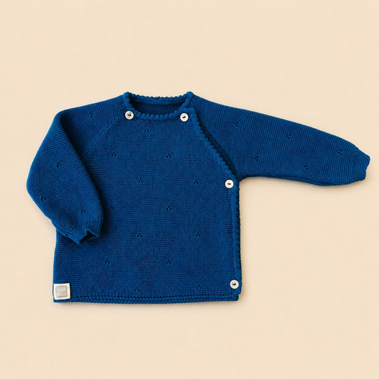 Blauw baby overslagshirt 100% katoen