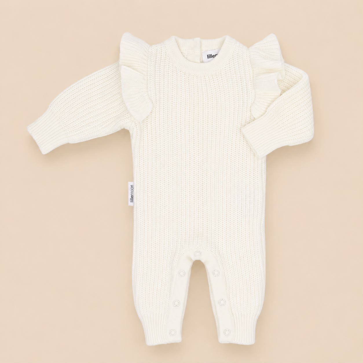 Schattig creme/wit boxpakje met ruffles voor meisjes 