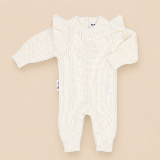 Schattig creme/wit boxpakje met ruffles voor meisjes 
