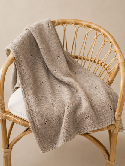 Merino Wollen Dekentje - Beige