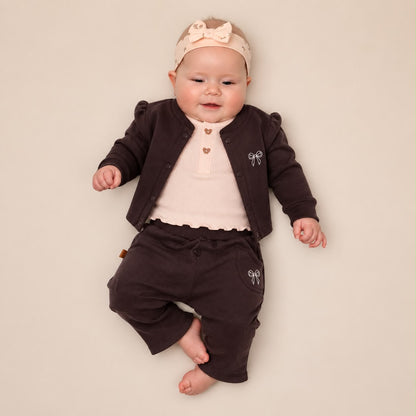 Frogs & dogs vestje chocolate 62 en 68 set baby