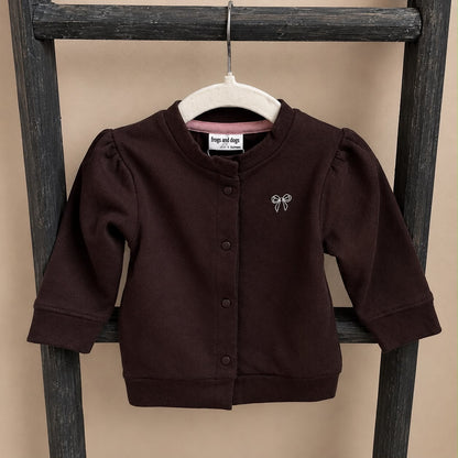 Frogs and dogs vestje chocolate maat 62 en 68 knoopsluiting