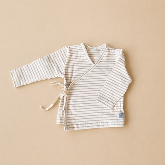 Gestreept overslagshirt voor baby in maat 56-62