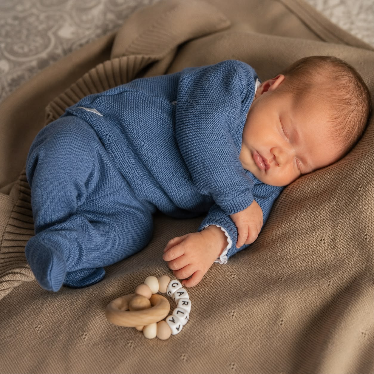 Baby in kledingset blauw van 100% katoen