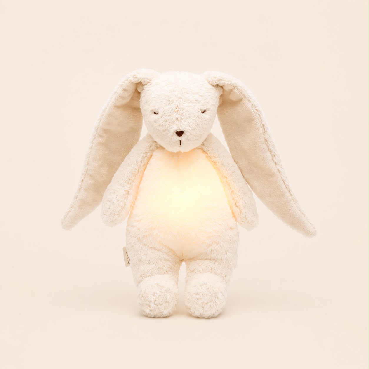 Moonie knuffel konijn en tevens slaaptrainer in creme wit