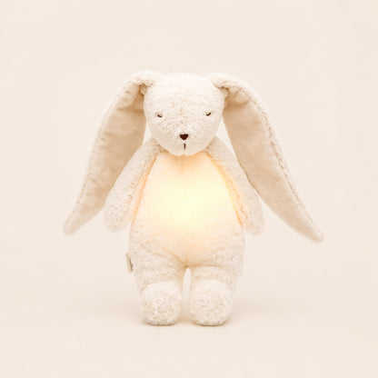 Moonie knuffel konijn en tevens slaaptrainer in creme wit