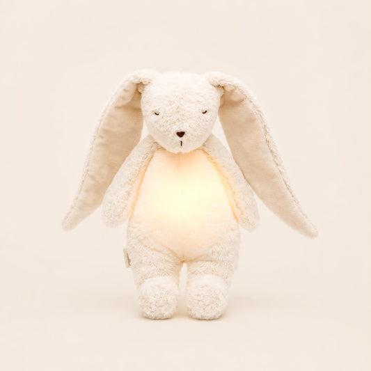 Moonie knuffel konijn en tevens slaaptrainer in creme wit