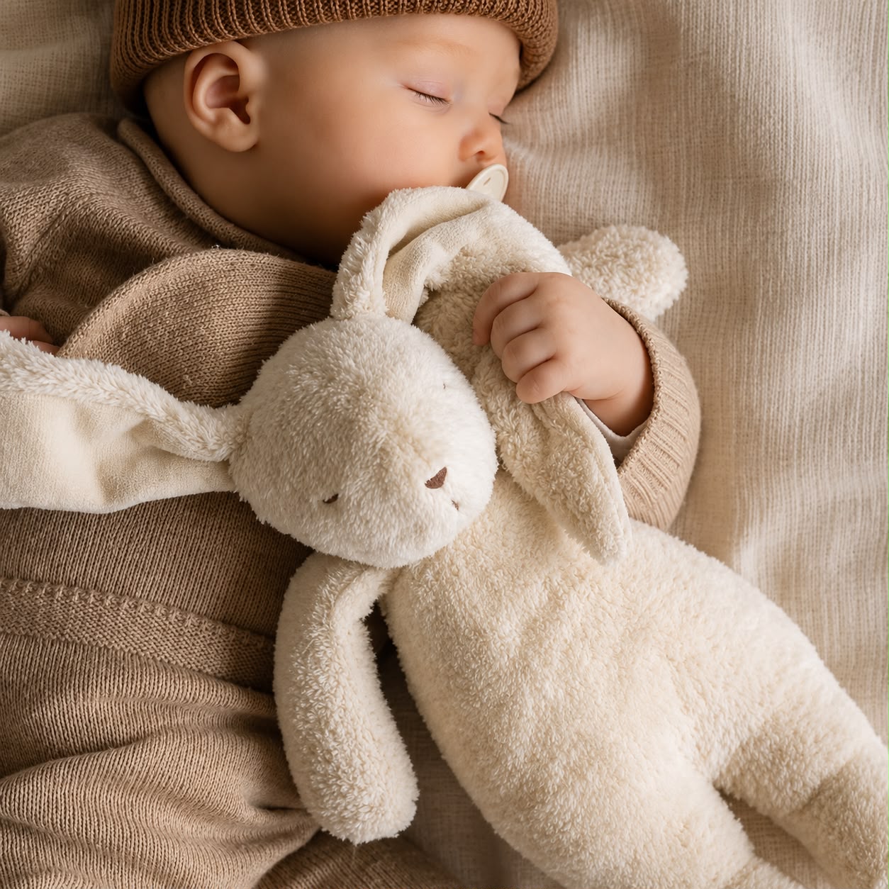 Moonie konijn slaaptrainer/ knuffel  met baby